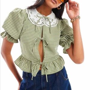 Miss Selfridge Gingham Top